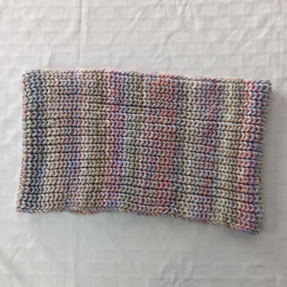 Rainbow Knit Infinity Scarf